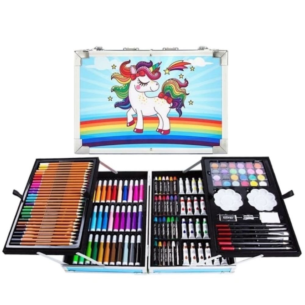 Unicorn Σετ Ζωγραφικής σε Βαλιτσάκι 145 Τεμαχίων, Η Πλήρης Καλλιτεχνική Εμπειρία για Μικρούς Καλλιτέχνες Μπλε, 3+ ετών