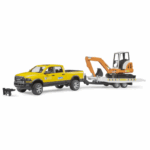 BRUDER 02546 Σετ RAM 2500 Power Wagon Υπηρεσία Ενοικίασης Ηλεκτροκίνητου Βαγονιού με Μίνι Εκσκαφέα Παιχνίδι Εργοταξίου με Ρεαλιστική Δράση - Image 2