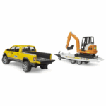 BRUDER 02546 Σετ RAM 2500 Power Wagon Υπηρεσία Ενοικίασης Ηλεκτροκίνητου Βαγονιού με Μίνι Εκσκαφέα Παιχνίδι Εργοταξίου με Ρεαλιστική Δράση - Image 6