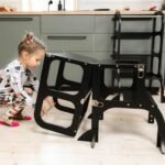 STEP’n’SIT® Montessori Βοηθητικός Πύργος και Τραπέζι 2 σε 1 Μετατρέψιμο Έπιπλο για Παιδιά 18+ Μηνών Μαύρο - Image 4